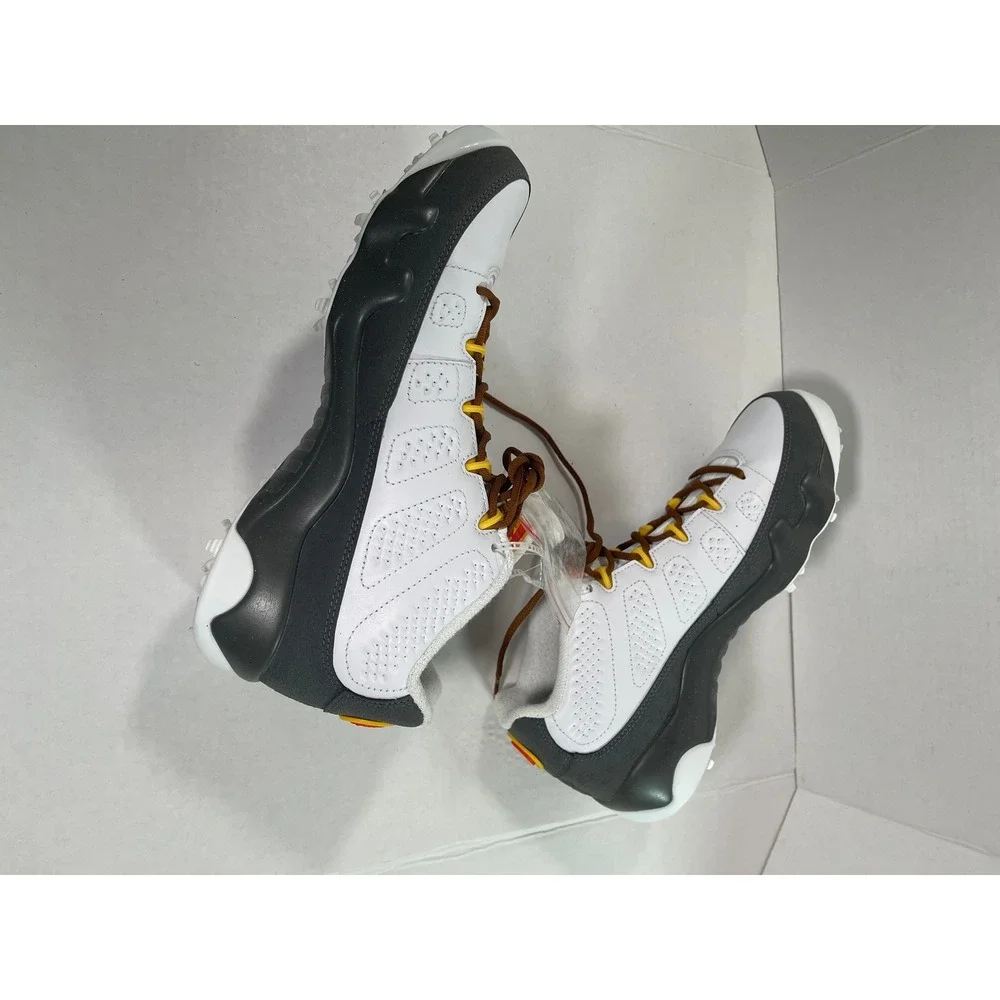 Air Jordan 9 Retro Golf Barons White Grey Yellow Mens 10.5 FJ5934-100